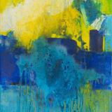 Sonne hinter der Stadt 70x60 - 2022